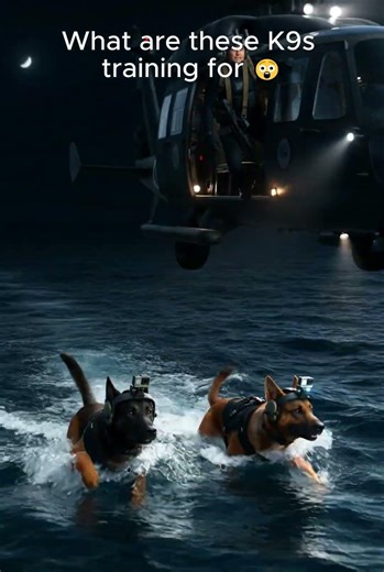 Military Dogs swimming in an ocean 😲 #dog #navyseals