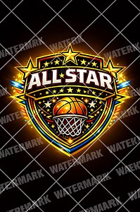 LA All Star Basketball Design, Pro Hoops Artwork (digital Download) - Etsy