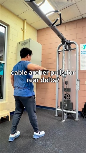 RehabRx on Instagram: "Cable archer pulls are a decent exercise if you’re trying to fix muscle imbalances between L and R sides as well as improve mid-back strength to counteract protracted scapulae (rounded shoulders). This is also one of the few exercises which hit the rear delts well enough due to the constant tension provided by the cable. #shouldersworkout #shoulderpain #reardelts #fyp #foryoupage"