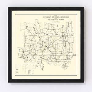 Jackson County Map 1910, Vintage Jackson County Map, Old Jackson County Indiana Art, Wall Art Gift for Jackson County History Lovers Retro D - Etsy