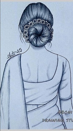 Girl with traditional saree drawing #drawing #girldrawing #shortsfeed