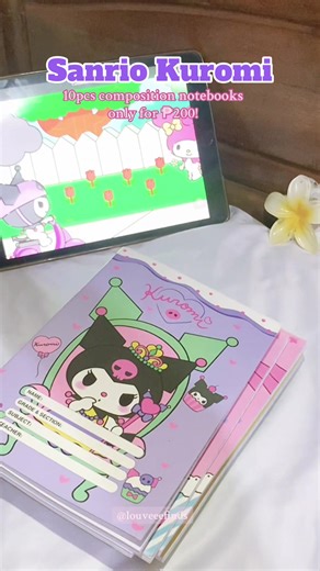 ✨🍓sanrio kuromi 10pcs composition notebooks 💜💗 #fyp #fypシ #foryou #trending #musthave #cute #girl #sanrio #kuromi #kurominotebook #stationery #backtoschool #study #schoolsupply #notebook #affordable #budgetfriendly #tiktokfinds #schoolessentials #tiktokbudol #creatorsearchinsights