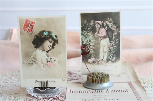 Happy New Year Card, Antique French Postcard, Greeting Card, 3406 - Etsy