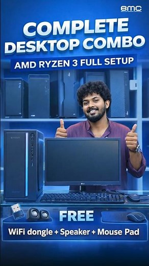 🔥 Ryzen 3 Full PC Setup Under ₹30K 😱 | Monitor + SSD + Free Gifts! #techdeals #trending #pcbuild