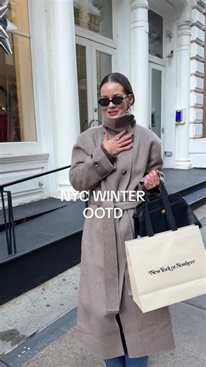 nyc winter ootd   taking my dream coat out for the first time 🤍 #ootd #outfitinspo #fashiontiktok #winteroutfit
