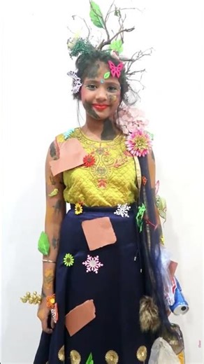 #MOTHEREARTH EARTH FANCY DRESS IDEA AND MAKEUP | FANCY DRESS COMPETITION IN SCHOOL | WORLD EARTH DAY