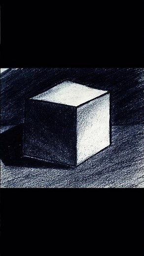 Form and Volume Study: How to Analyze and Draw a 3D Cube with Charcoal #sketch #art #drawing