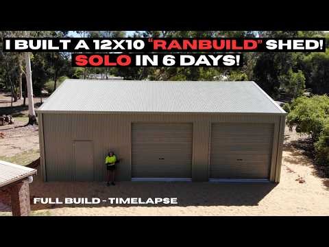I BUILT A 12x10 "RANBUILD" SHED - SOLO IN 6 DAYS - FULL BUILD - TIMELAPSE - 4K
