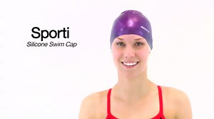 Sporti Silicone Swim Cap, Snug Fit, Contoured, Anti-Slip, Easy On/Off