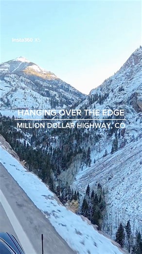 🚗⛰️ Hanging Over the Edge — The Million Dollar Highway This camera angle says everything. Instead of just looking forward, it hangs out over the edge — exposing the deep canyon below and showing how exposed this stretch of the Million Dollar Highway really is. No guardrails. No forgiveness. Just a narrow ribbon of road clinging to the San Juan Mountains, where one glance down reminds you exactly why this drive commands respect. It’s not about how fast you go — it’s about staying present, steady