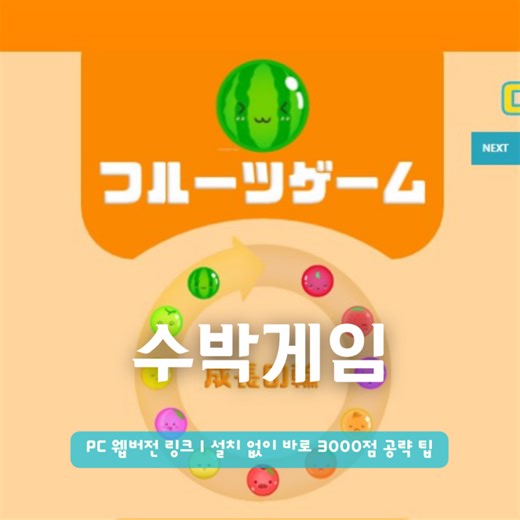 수박게임 PC 웹버전 링크 | 설치 없이 바로 3000점 공략 팁