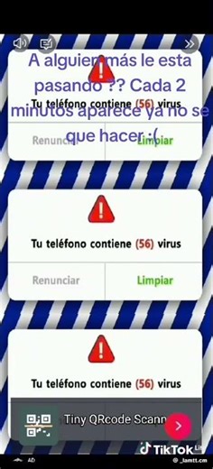 Comercial Tiny QRcode Scanner Tu teléfono contiene (56) virus (2021-2026)