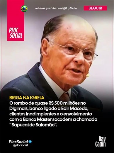 Banco Digimais de Edir Macedo está envolvido num calote de R$500 milhões