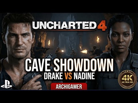 Uncharted 4 – Cave Showdown: Face to Face with Nadine & Island Guards | Cinematic Gameplay