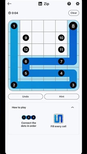 LinkedIn zip 315 games #zip315 #linkedinzip #games #shorts #315 #puzzle #games