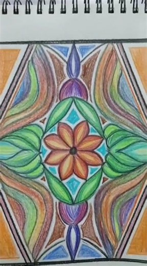 Beautiful Rectangle Design / Colorful Floral Geometric Art #short #artbyasiya