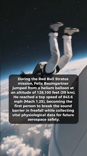 The moment a man became a human sonic boom — 128,000ft freefall 😱 #Shorts