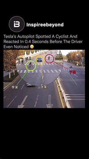Inspire Beyond Motivation | This is the kind of moment that defines the future of driving. 🤖 A cyclist suddenly veered into the road without warning. Most drivers... | Instagram