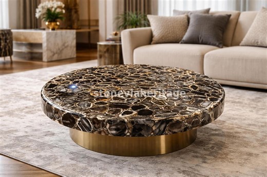Black Agate Stone Table, Coffee Table, Dining, Side, Console, Sofa Center, Cocktail Table, Home Decor - Etsy