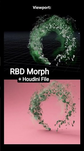 Houdini RBD Morph FX: Viewport → Render