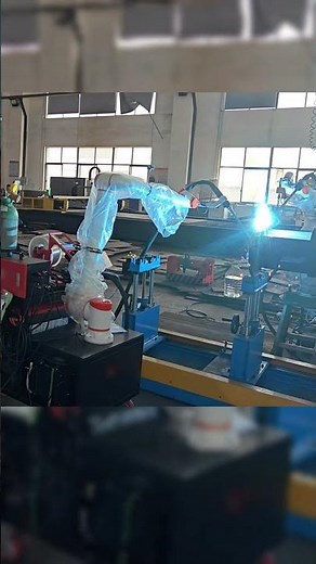 Three collaborative welding robots work with positioners #weldingcobot #collaborativerobot