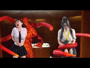 The Red Monster Tentacle ( Wrapped girls scene )