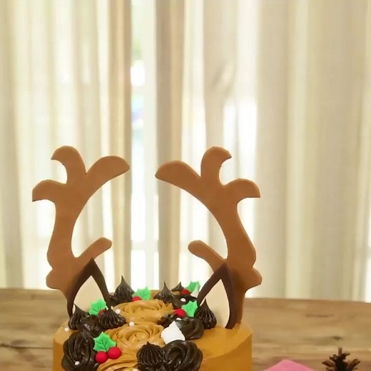 Learn how to make this Spiced Reindeer Cake for the holidays! | Rosanna Pansino