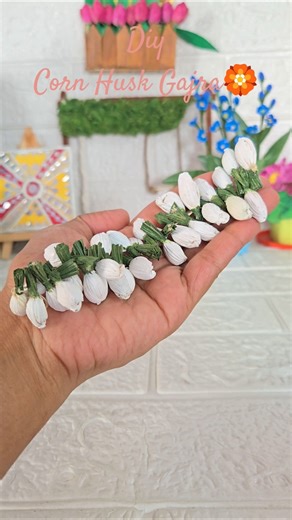 Diy Corn husk gajra🌸🏵️#artshorts #diy #art #shorts #craft #shortviral #decor #artificialflowers