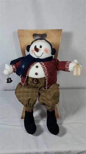 Handmade Snowman Art Doll, 17" Winter Decor - Etsy