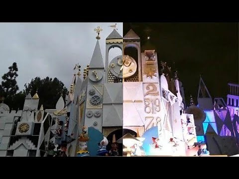 It's a Small World Clock Tower and Parade Day and Night Versions at Disneyland Park California 2019