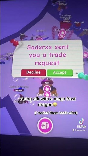 Going AFK With A Mega Frost Dragon 🐉👀!!…#shorts #adoptme #roblox