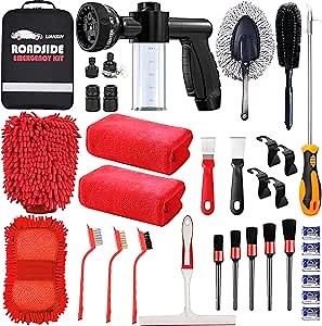 LIANXIN Car Wash Kit -Car Cleaning Kit Cars Washs Foam Gun Microfiber Sponge Cars Washing Kits Tire BrushTowels Complete Large Washs Mitt