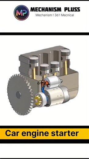 Mechanism ! 3d ! Mecnical on Instagram: "Car engine starter #physics #science #usa #experiment #uk"