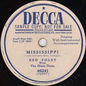 Red Foley - Mississippi / Old Kentucky Fox Chase