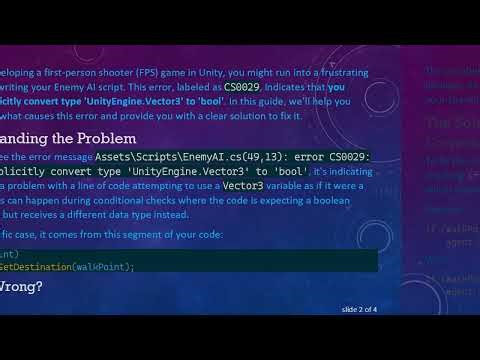 Fixing the CS0029 Error in Unity: Resolving Implicit Type Conversion Issues in Enemy AI Scripts