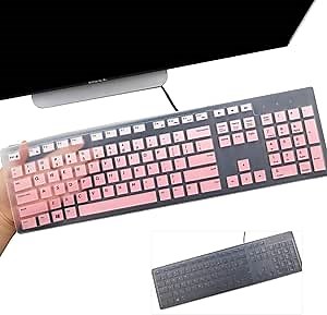 i-Tensodo 2 PCS Keyboard Cover for Dell Inspiron/Optiplex Desktop 5250 3050 3240 5460 7450 7050 3475 3670 3477 |Dell KM636 /Dell KB216 Keyboard US Layout Keyboard Cover