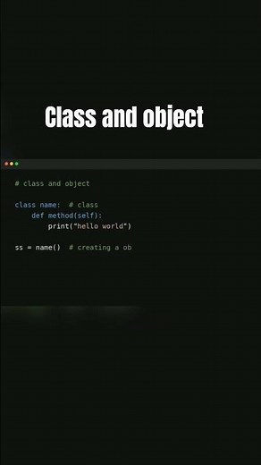 class and object in python #python