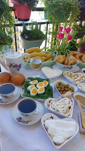 Delicious Breakfast Spread on a Sunny Terrace