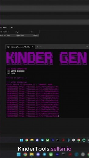 KINDER GEN NITRO GENERATOR PYTHON!