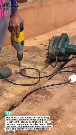 Drilling Wooden Surface with Electric Drill | Fast and Accurate Carpentry Work