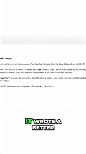 AI Generated Better Excel Formulas Than I Ever Could #ai #excel #mindblown