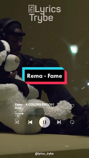 Rema - Fame (Lyrics) #lyricstrybe #afrobeats #viral #tiktokafrica #tiktoknigeria #tiktokmusic #lyricsvideo #viral #music #musiclyrics #foryou #fyp #foryoupage #naijalyrics #xyzbca