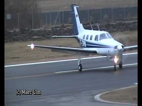 Piper PA-46-350P Malibu Mirage Landing at Augsburg