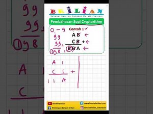 Contoh Soal Cryptarithm dan Cara Mengerjakannya - Contoh 1