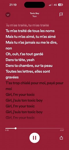 Tayc's Toxic Boy Lyrics Edit with Speed Up Karaoke