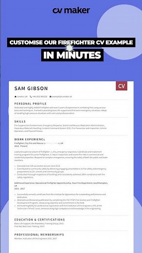 How To Make a Firefighter CV Fast and Easy!
