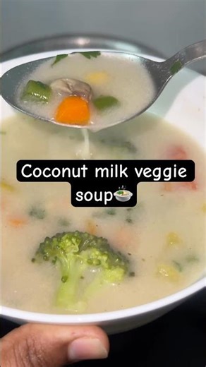 Delicious coconut milk soup with veggies