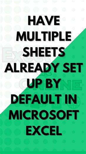 Have multiple worksheets set up by default by doing this on #microsoftexcel