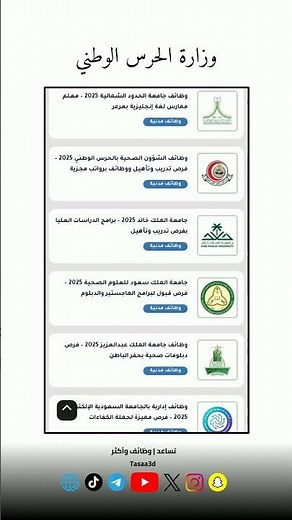 وظائف الشؤون الصحية بوزارة الحرس الوطني 2026: فرص مميزة في 5 مدن