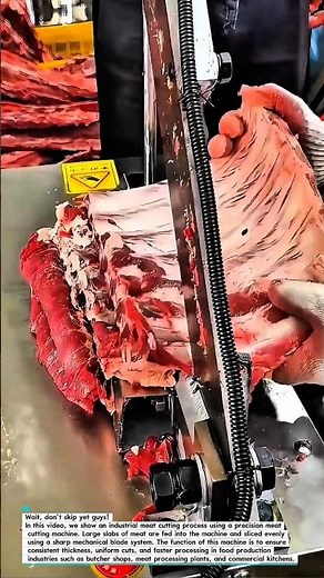 Industrial Meat Cutting Machine Process | Precision Meat Slicing Technology.